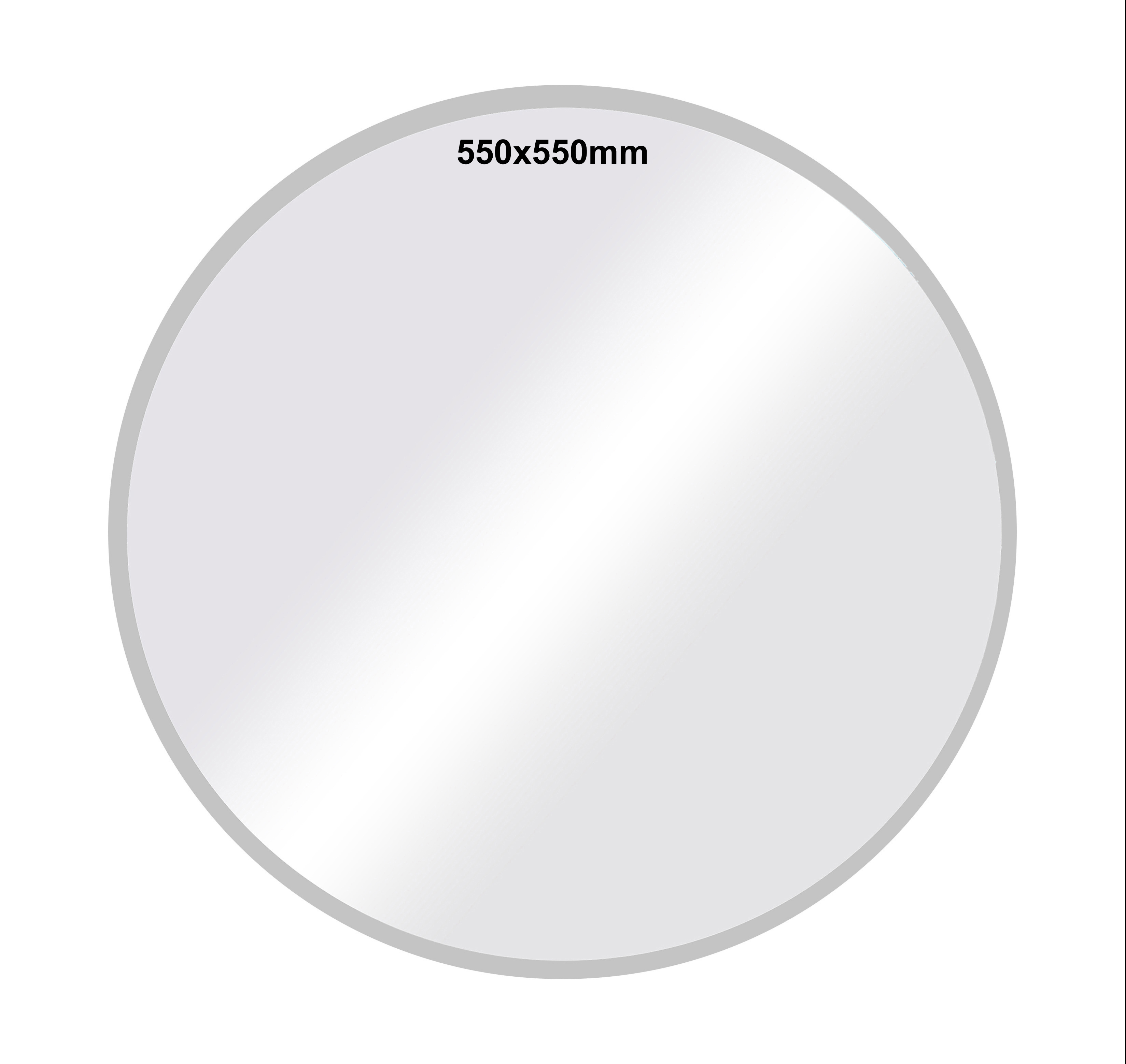 EMC023 Wall décor art mirror modern round light grey frame 550mm